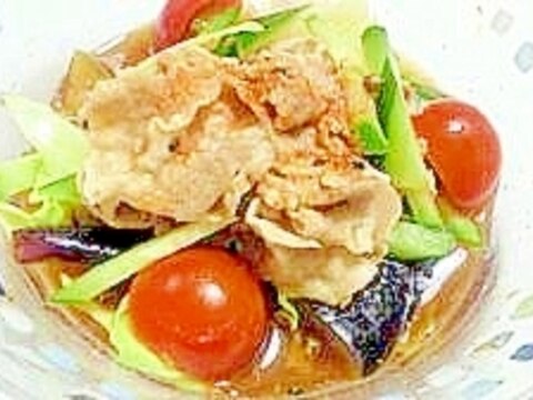 さっぱりヘルシー！碁石茶冷しゃぶサラダ